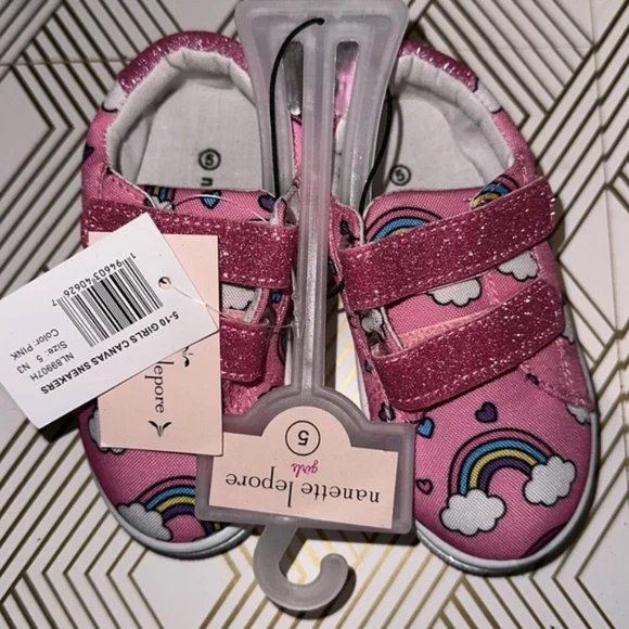 🆕 | Nanette Lepore | Rainbow Canvas Sneaker | Size 5 Toddler - Picture 6 of 6